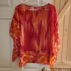 Women's Red and Orange Top